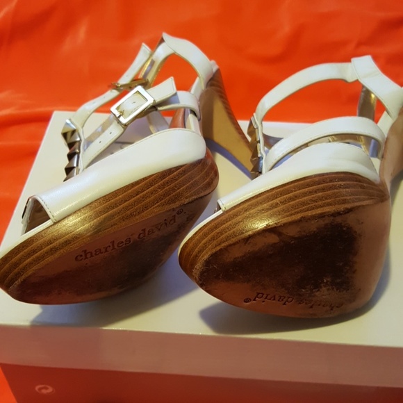 CHARLES BY CHARLES DAVID WHITE WOOD HEEL - Picture 7 of 8